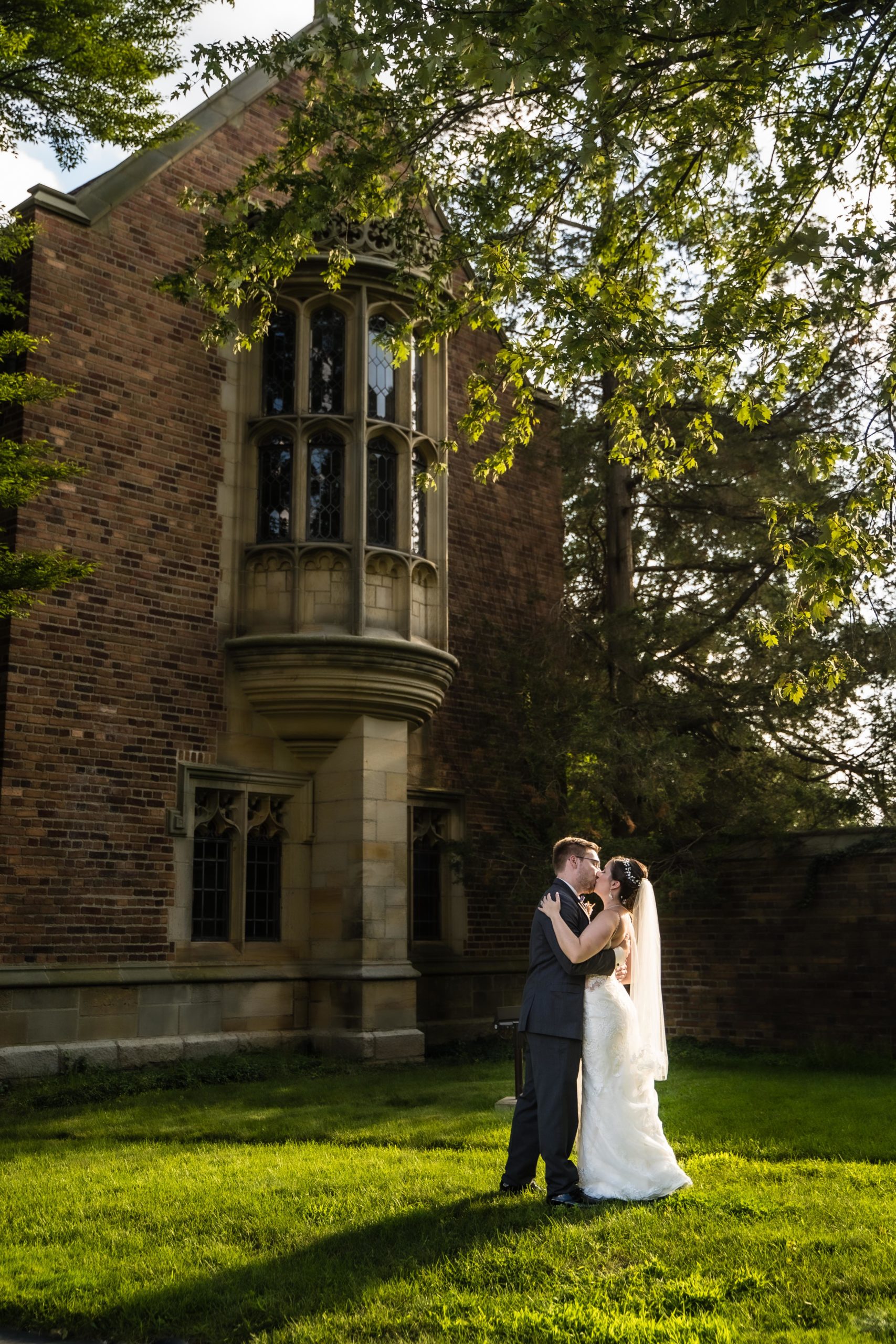Maxson_McLoughlin meadow brook - Mike Staff Productions bride and groom outside of meadow brook hall