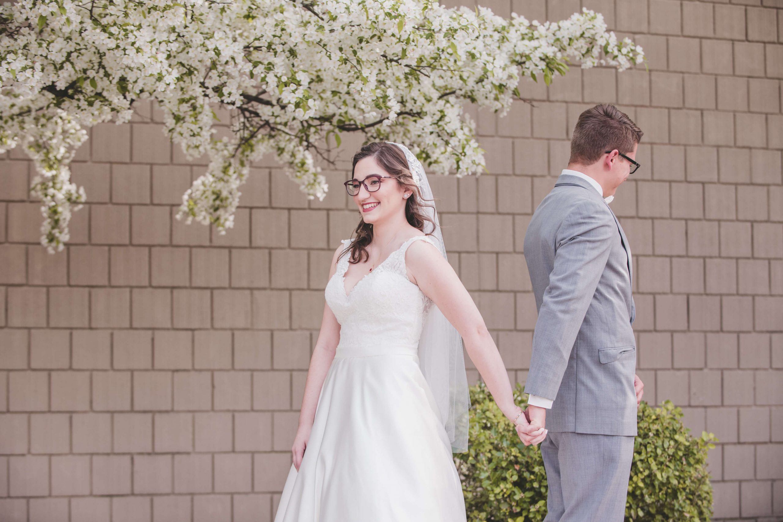 wedding photography first look bride and groom first look