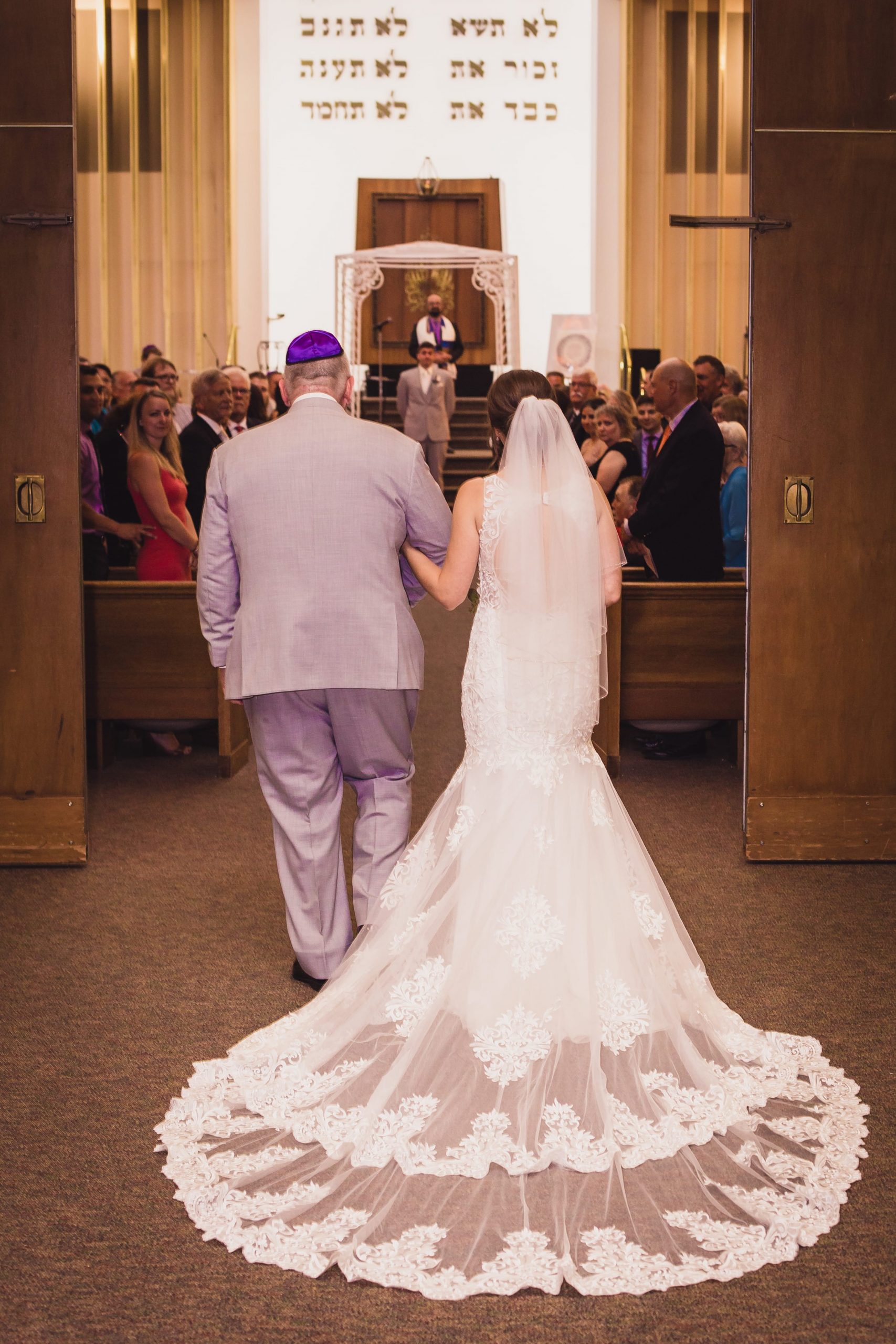 The Real Detroit Wedding of Sara and Jeffrey - Mike Staff Productions bride walking down aisle with father