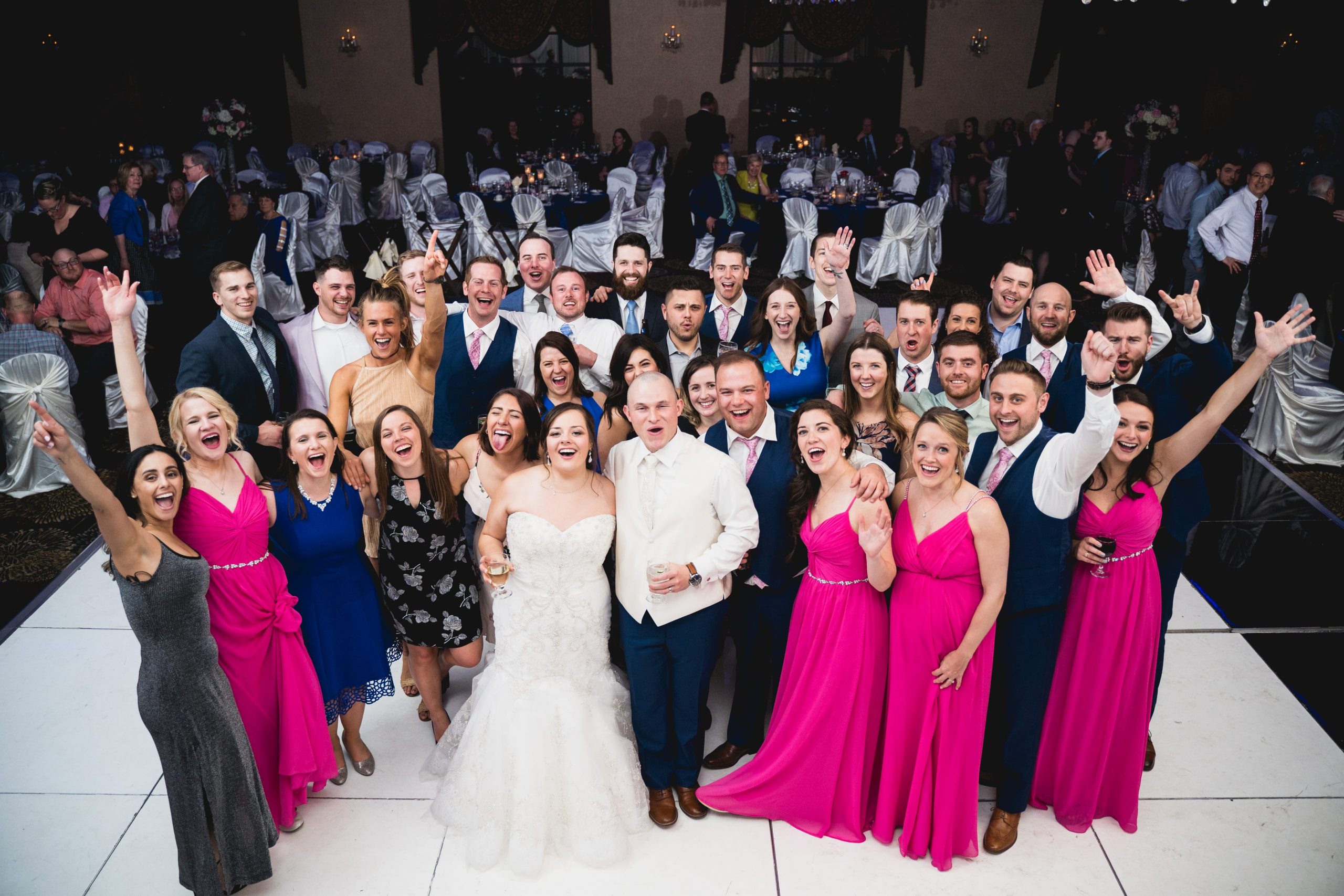 Real Detroit Wedding - Mike Staff Productions packed dance floor at wedding reception