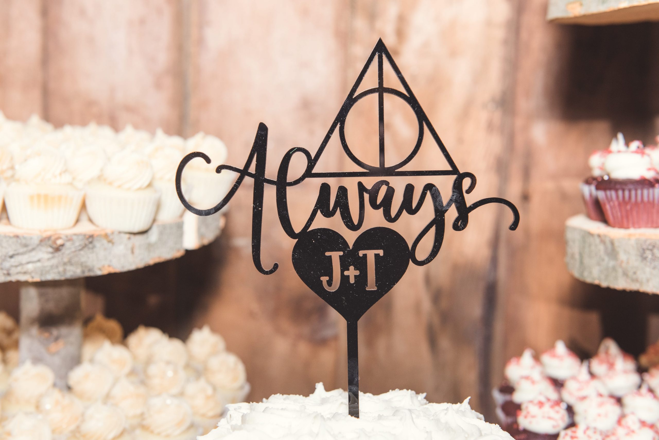 real detroit wedding jessi and tone - Mike Staff Productions wedding cake topper