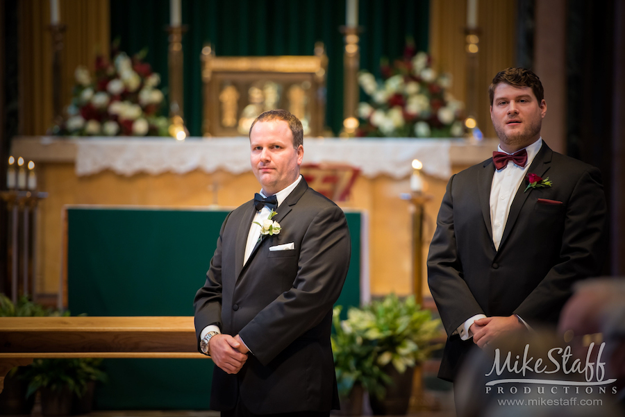 Amanda Andrew Wedding ceremony groom alter - Mike Staff Productions Amanda and Andrew's Wedding at Atheneum Suite Hotel