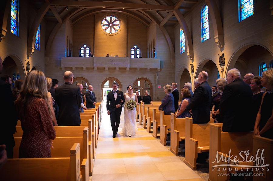 Amanda Andrew Wedding ceremony walking down aisle - Mike Staff Productions Amanda and Andrew's Wedding at Atheneum Suite Hotel