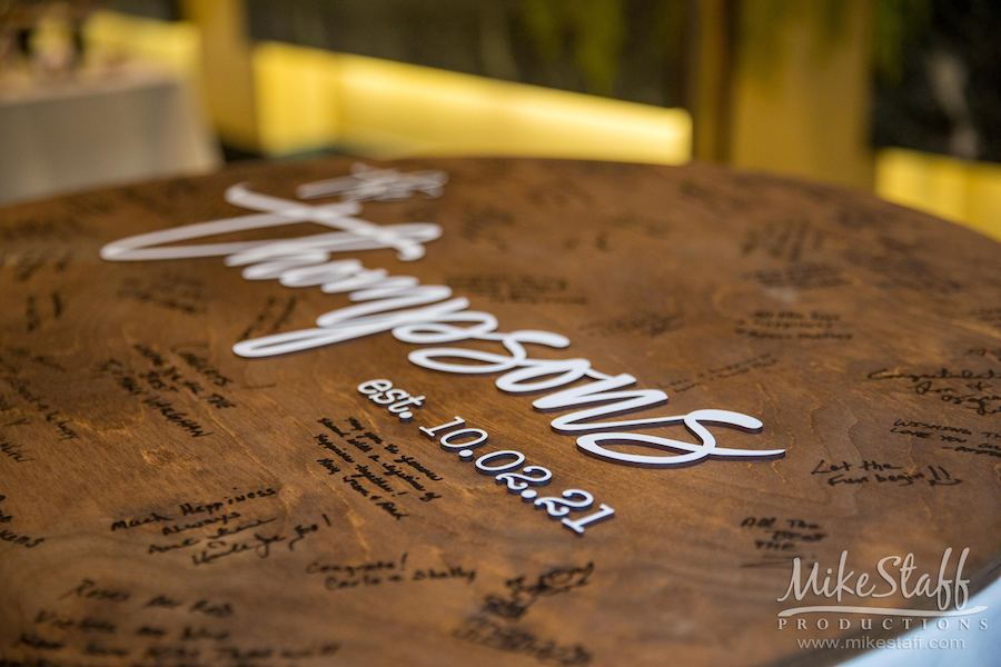 Amanda Andrew Wedding guest sign - Mike Staff Productions Amanda and Andrew's Wedding at Atheneum Suite Hotel
