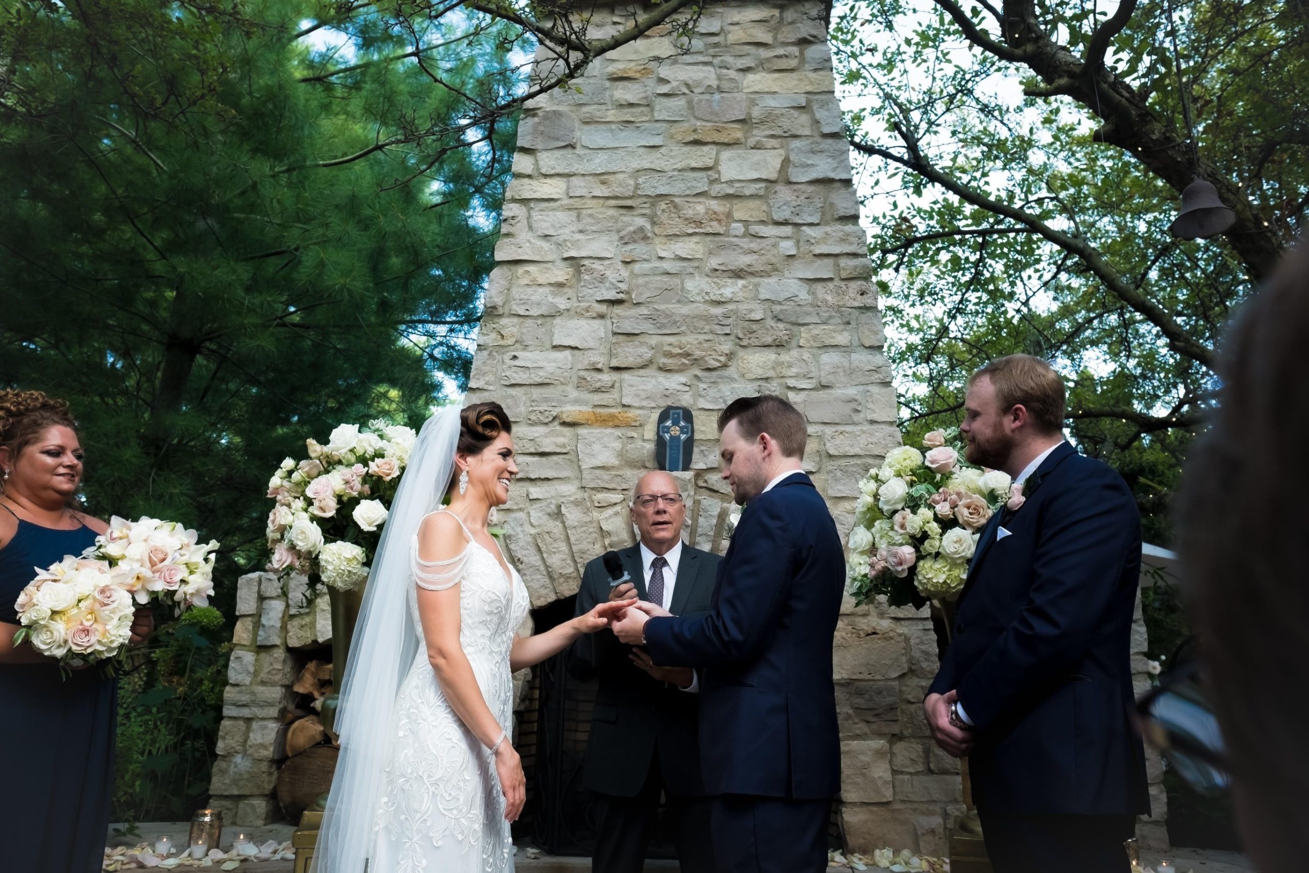 Ashley and Michael at ceremony - Mike Staff Productions