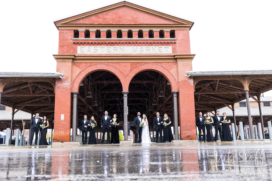 bridal party eastern market - Mike Staff Productions Amanda and Michael's Detroit whiskey factory wedding