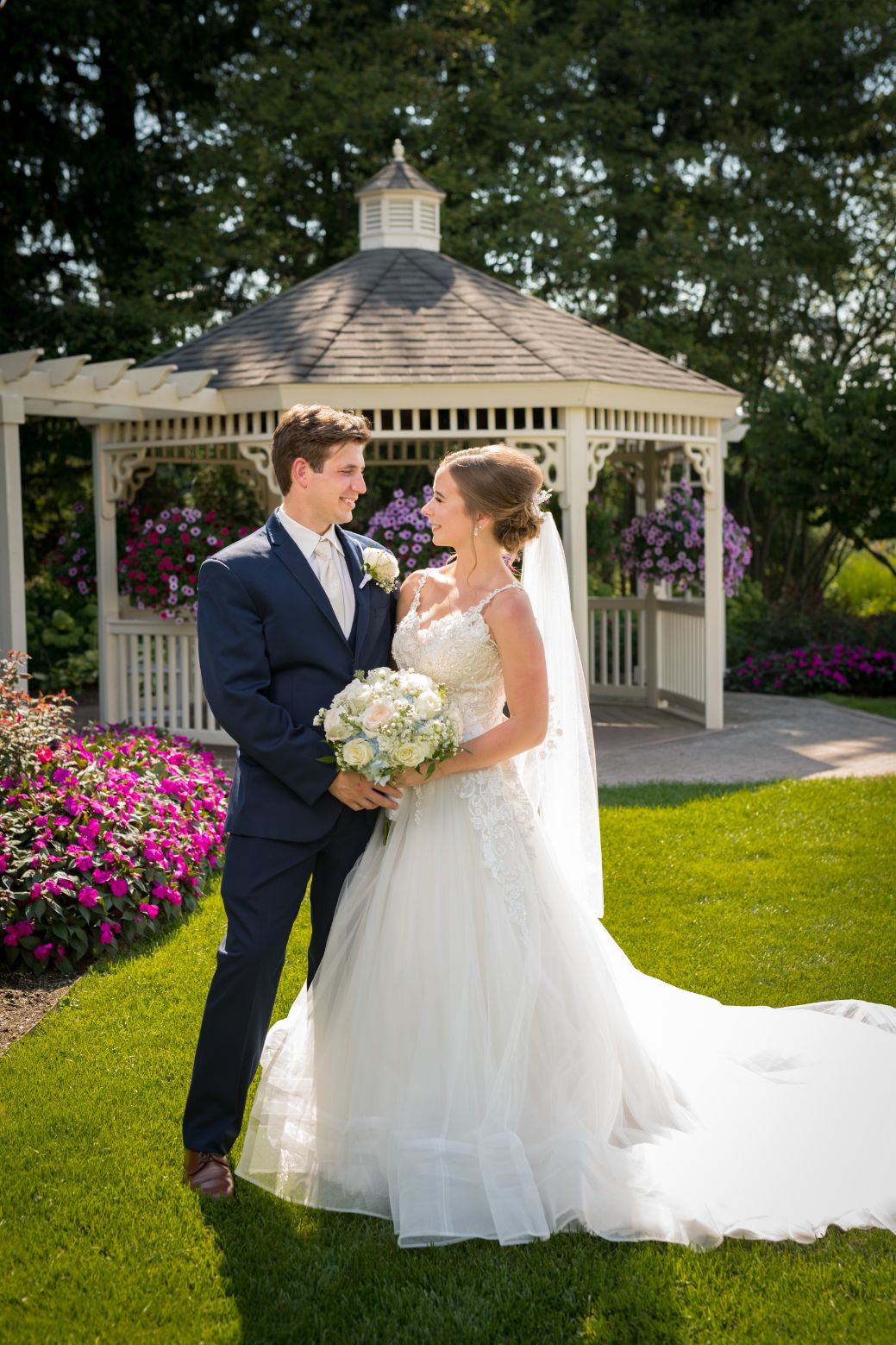 bride and groom at ceremony at fox hills - Mike Staff Productions