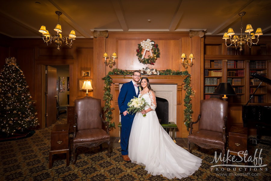 bride and groom christmas mantel - Mike Staff Productions bride and groom christmas mantel