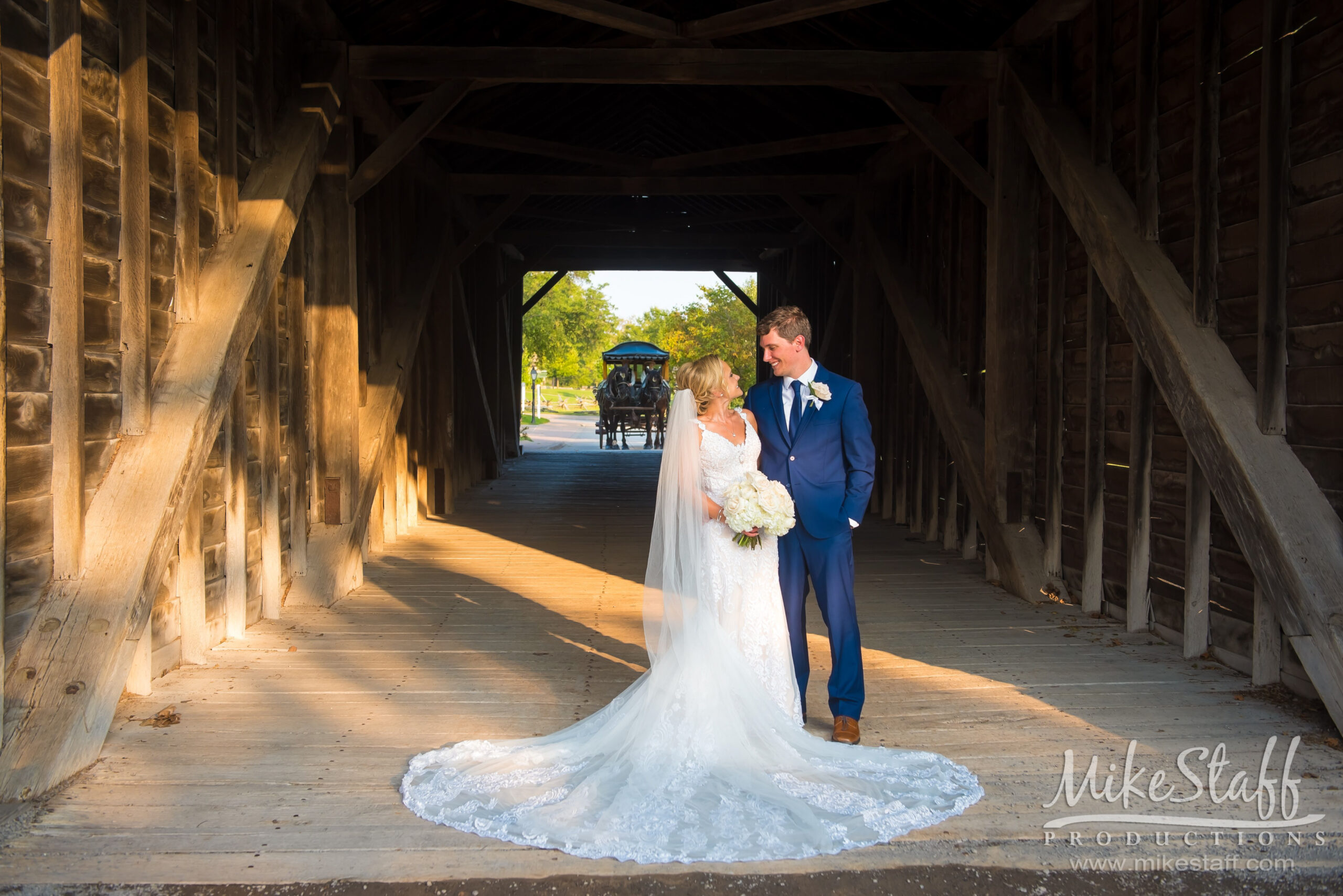 bride and groom in henry ford tunnel - Mike Staff Productions bride and groom in henry ford tunnel