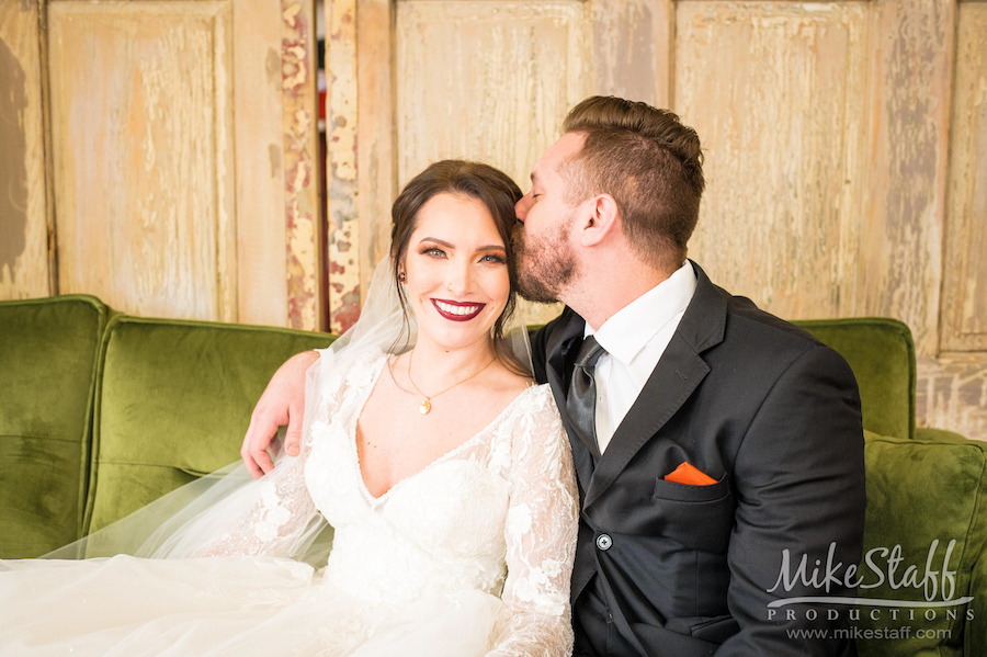 bride and groom kissing brooks wedding - Mike Staff Productions bride and groom kissing brooks wedding