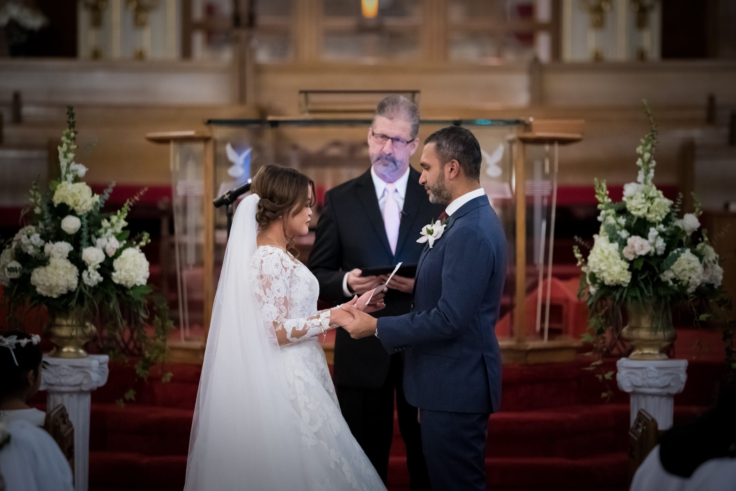 bride and groom saying vows-min - Mike Staff Productions bride and groom saying vows