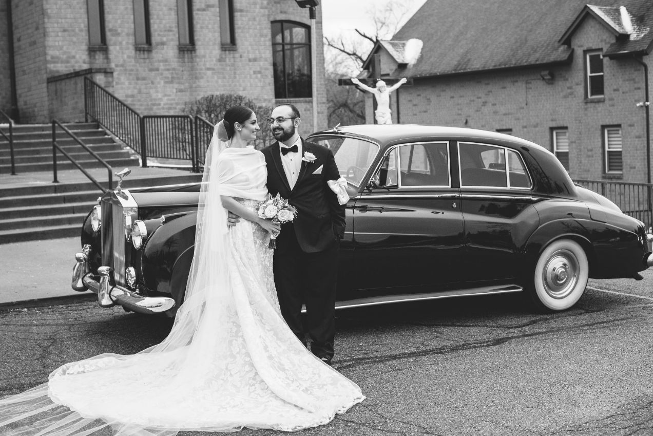 bride and groom with car - Mike Staff Productions bride and groom with car