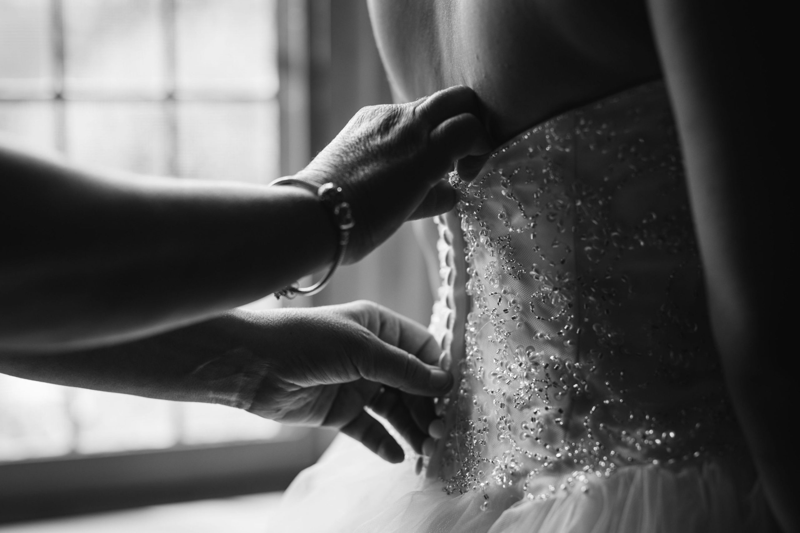 bride getting dress on - Mike Staff Productions bride getting dress on
