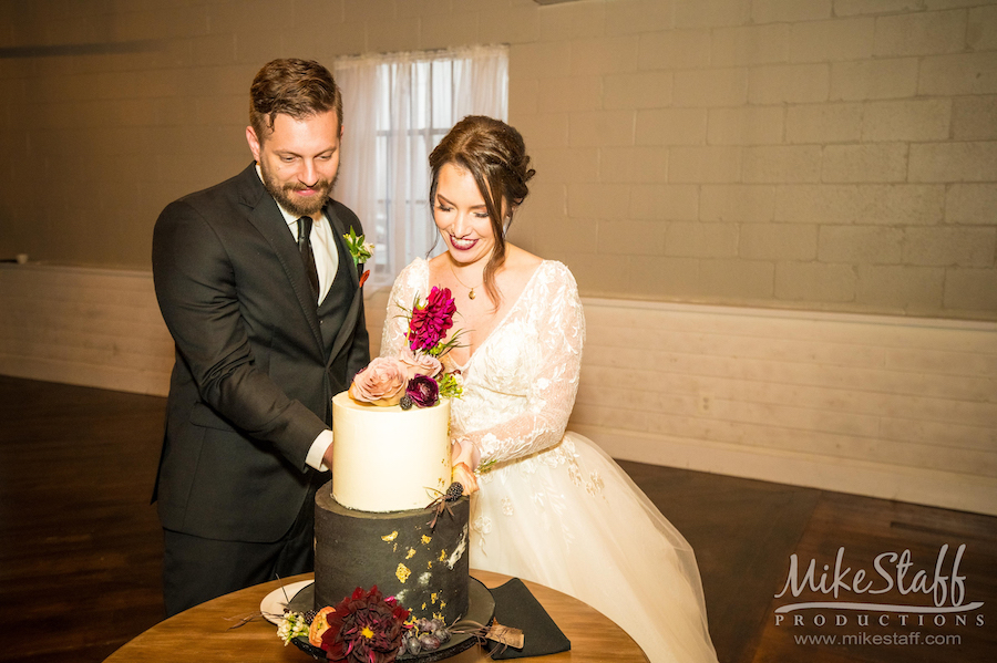 brooks wedding cutting the cake - Mike Staff Productions brooks wedding cutting the cake