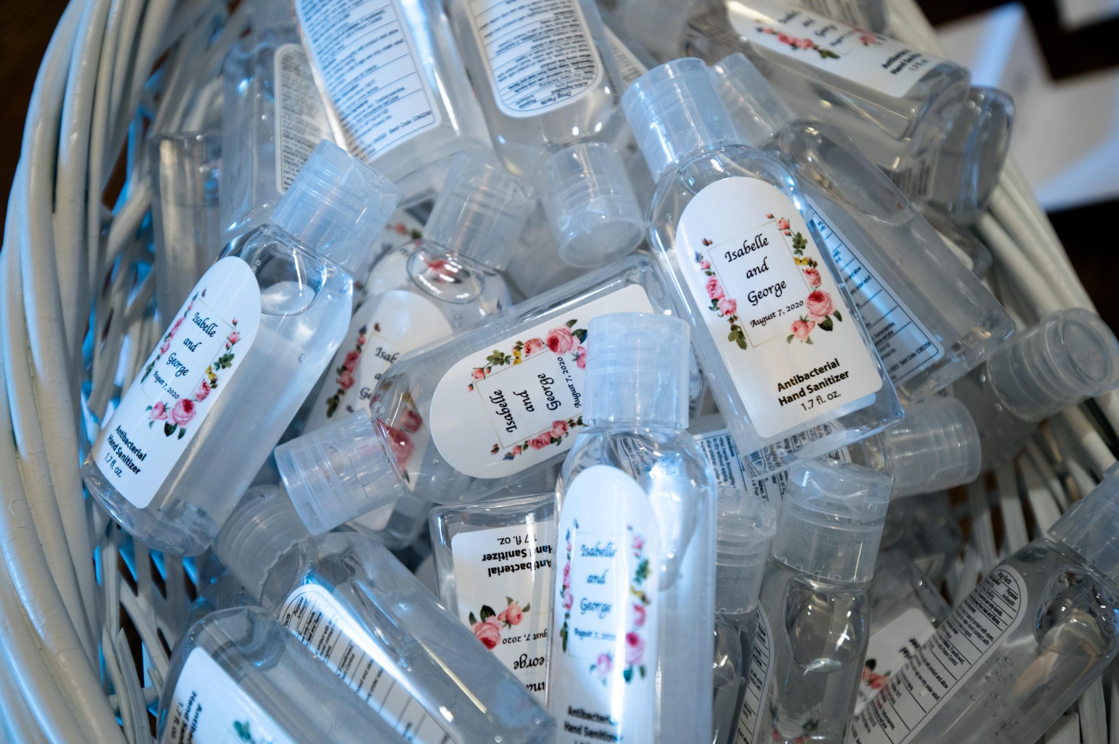custom hand sanitizer for 2020 wedding - Mike Staff Productions