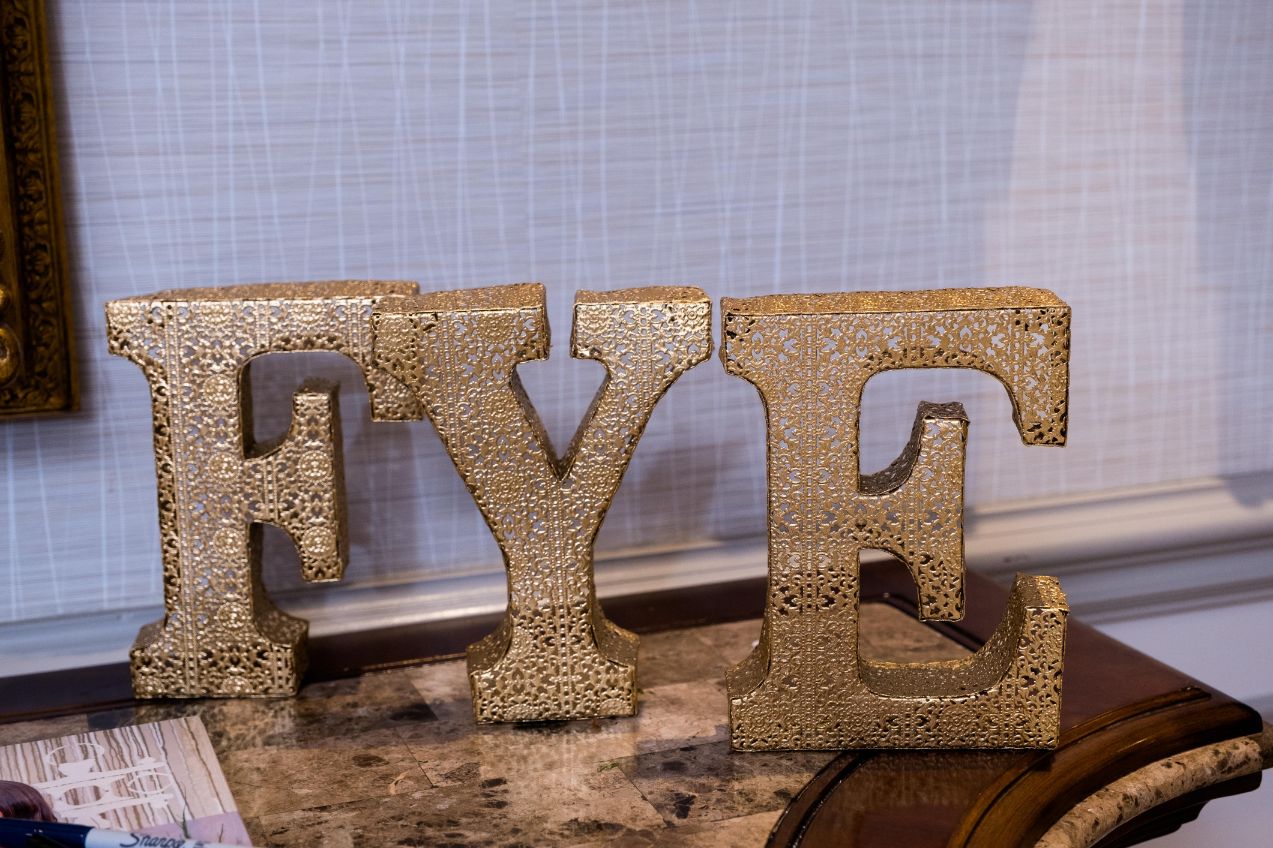FYE gold wedding details - Mike Staff Productions FYE gold wedding details
