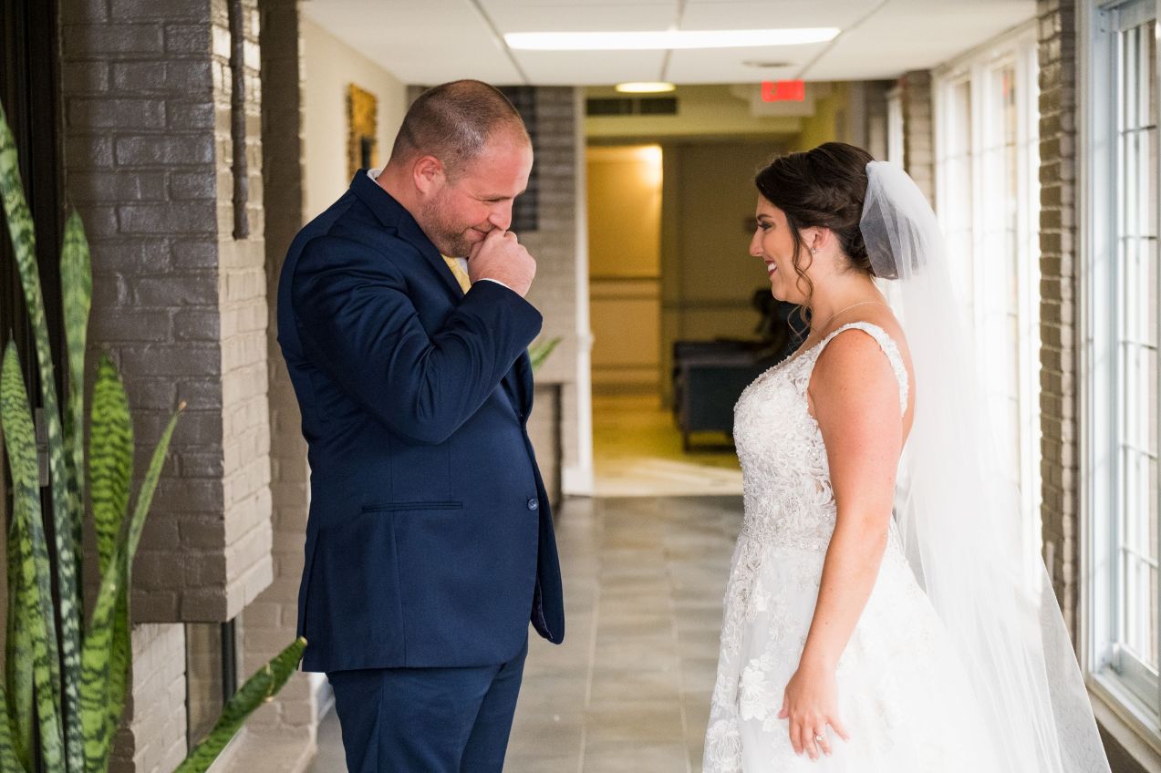 groom's reaction to first look - Mike Staff Productions groom's reaction to first look