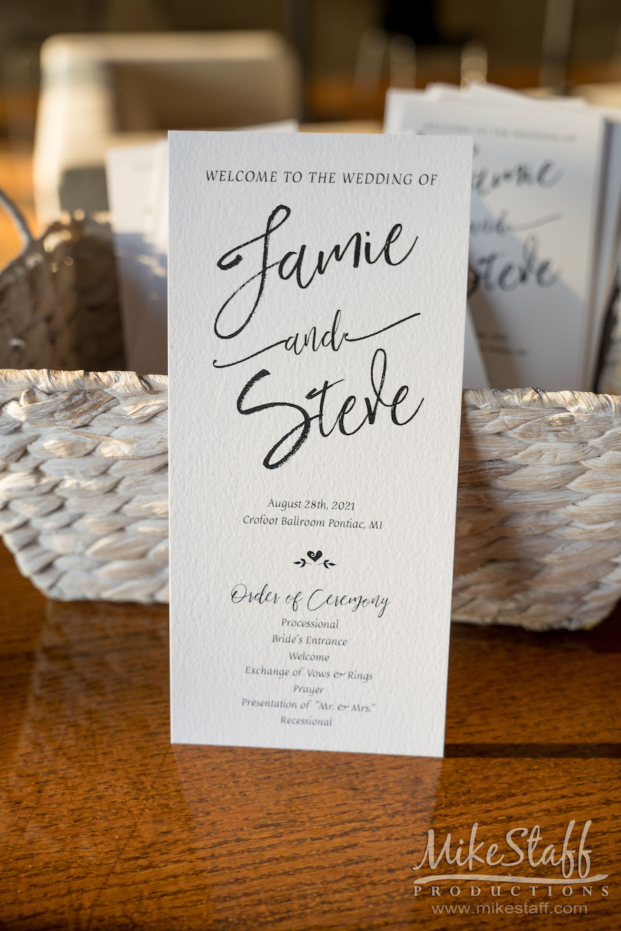 jamie and steve wedding programs - Mike Staff Productions jamie and steve wedding programs