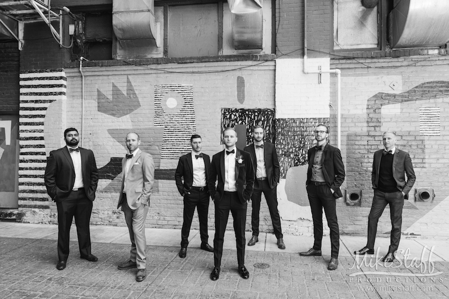 mikestaff-15 - Mike Staff Productions groom with groomsmen downtown detroit