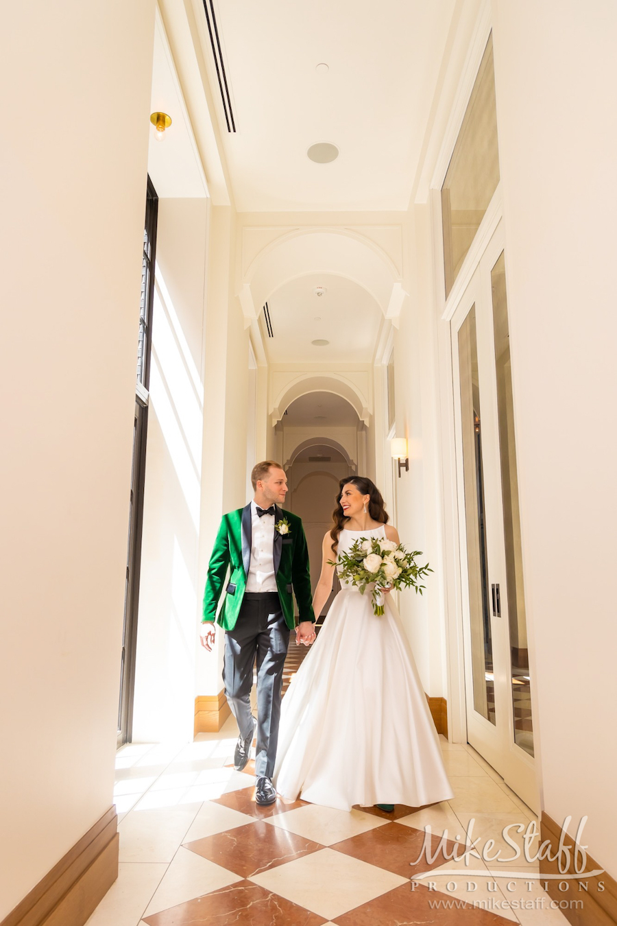 mikestaff-5 - Mike Staff Productions Shinola Hotel bride and groom walking
