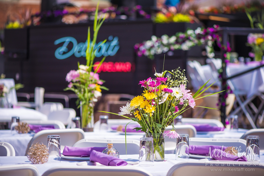 mikestaff-5 - Mike Staff Productions purple and yellow centerpieces