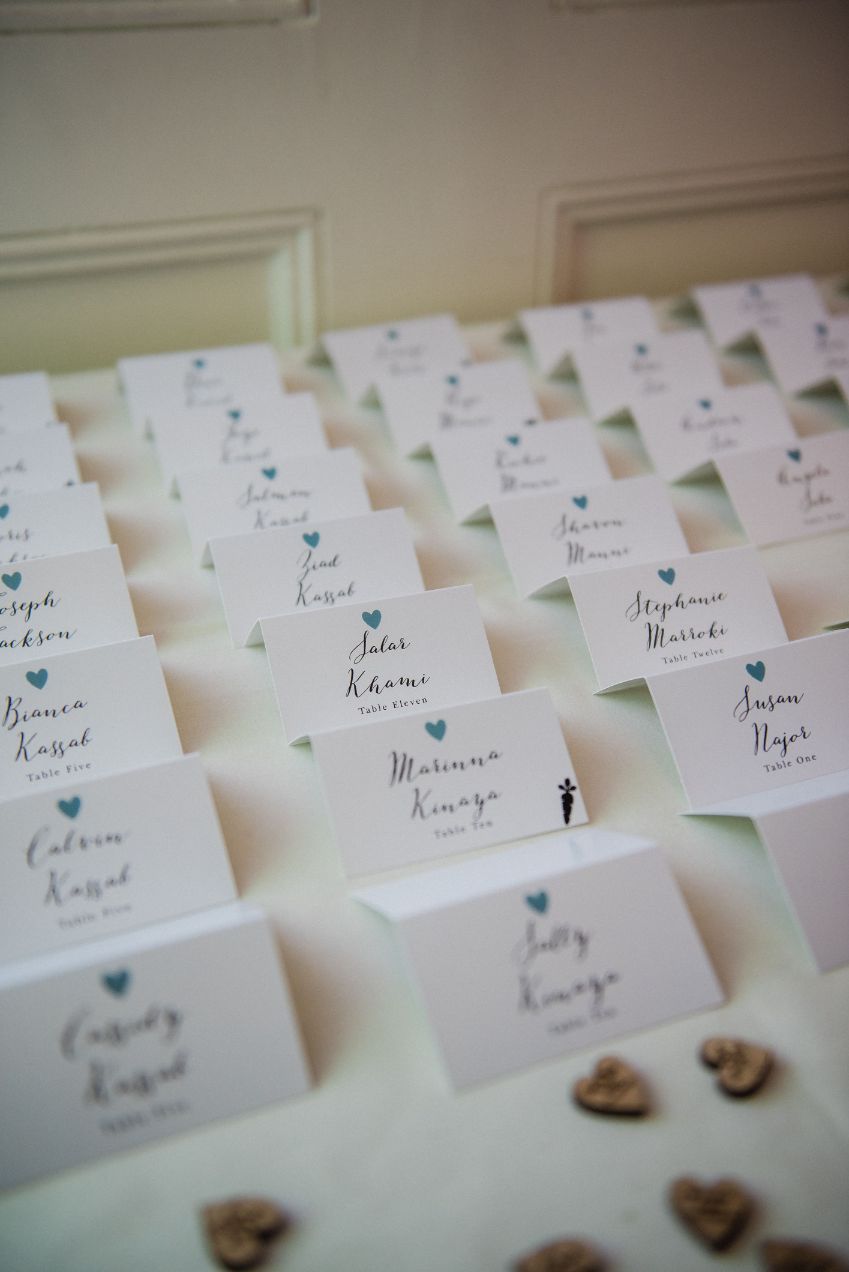 seating cards - Mike Staff Productions seating cards