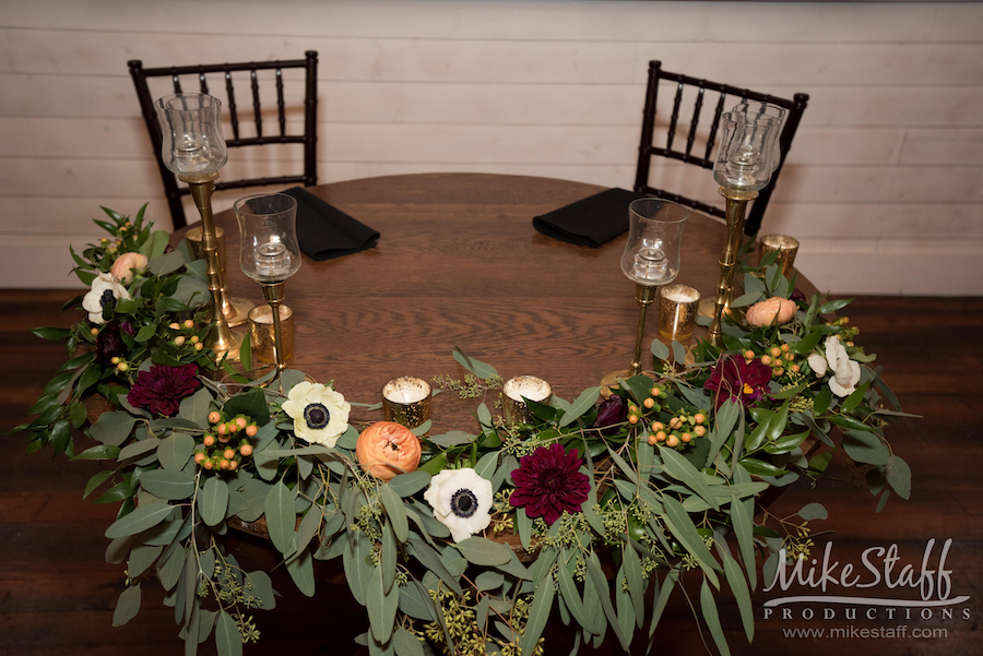 sweetheart table brooks wedding - Mike Staff Productions Miriah and Andrew's Wedding at The Holly Vault