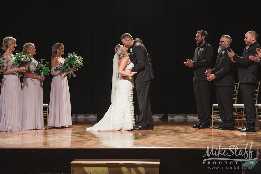 wedding ceremony first kiss - Mike Staff Productions wedding ceremony first kiss