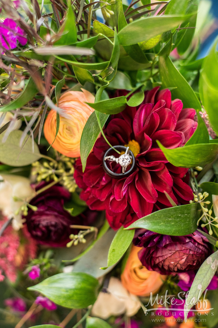 wedding flowers with ring brooks wedding - Mike Staff Productions Miriah and Andrew's Wedding at The Holly Vault