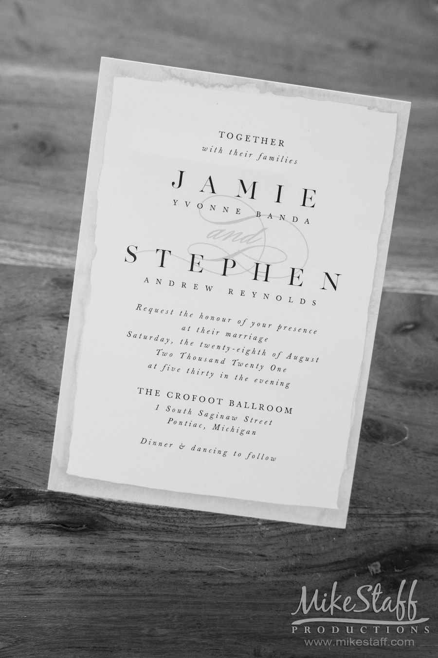 wedding invitation - Mike Staff Productions wedding invitation