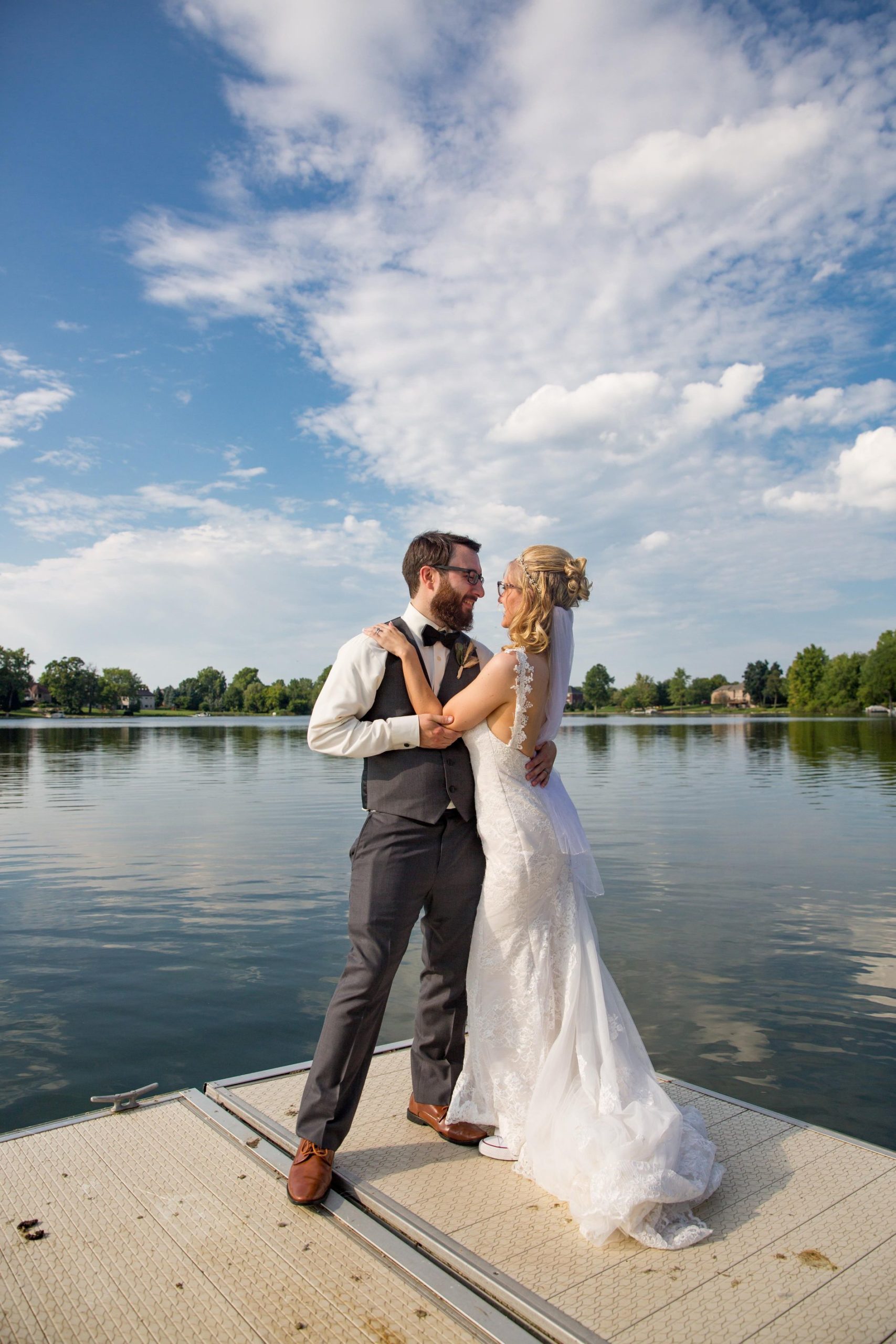 wedding romantics on dock - Mike Staff Productions