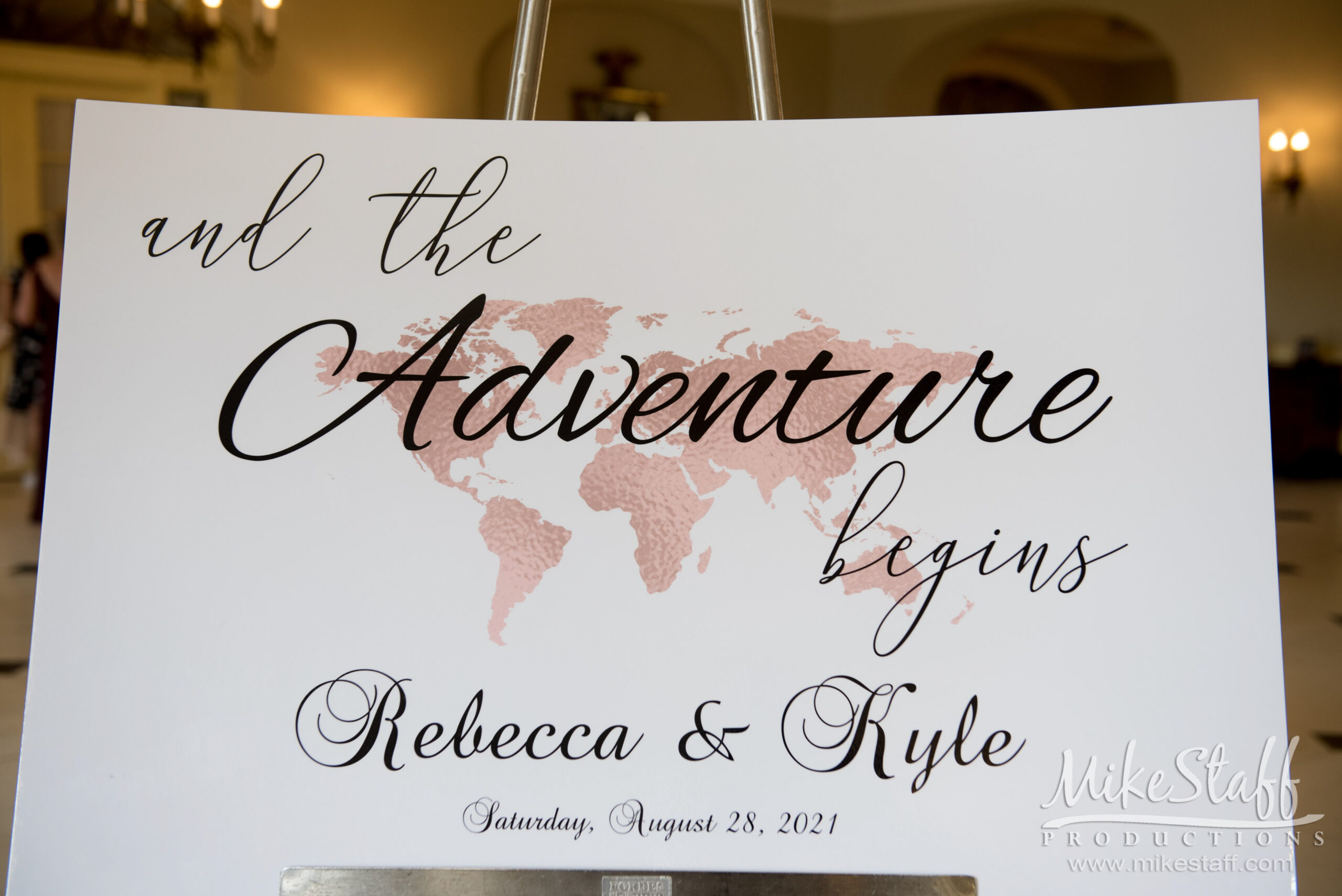 wedding welcome sign - Mike Staff Productions wedding welcome sign